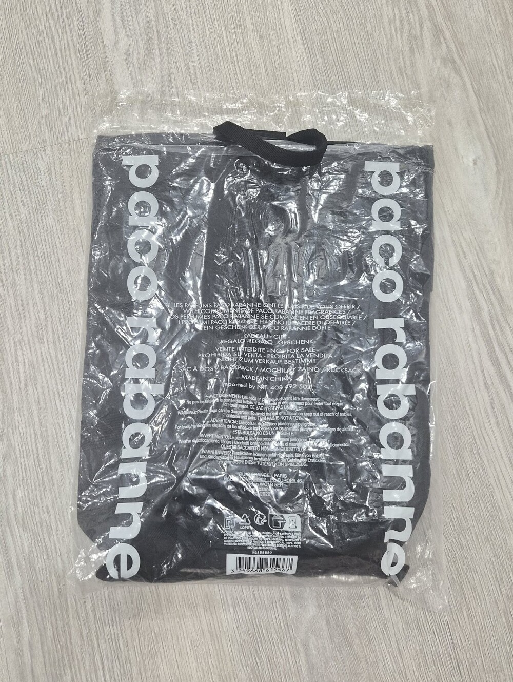 Paco Rabanne Phantom black backpack - New Without Tags - Picture 3 of 4